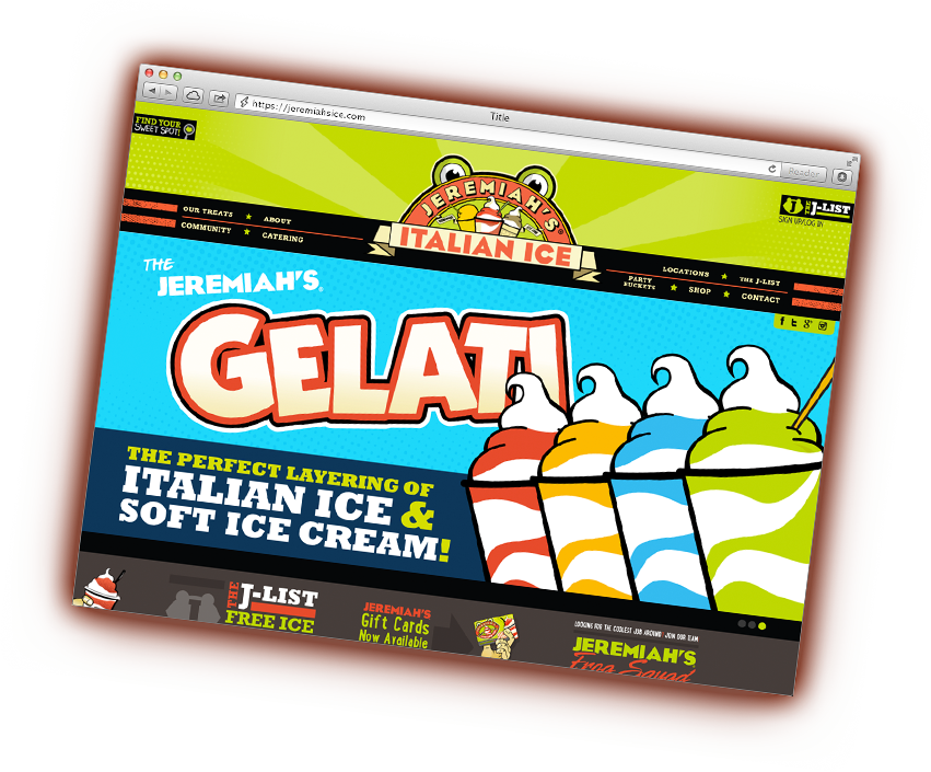Jeremiah's Italian Ice Website Screenshot